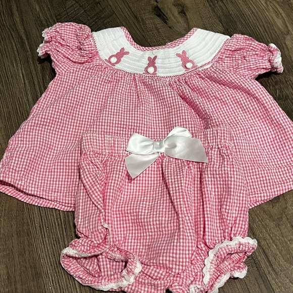 Lil Cactus Pink Gingham Smocked Dress & Bloomers Set - Picture 4 of 12